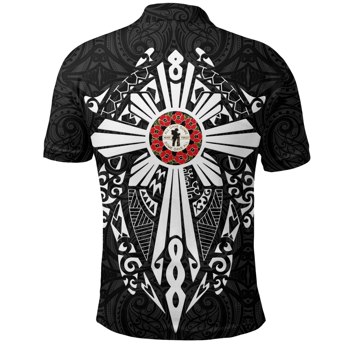 New Zealand ANZAC Polo Shirt, Lest We Forget Maori Cross Tattoo Golf Shirt - Polynesian Pride