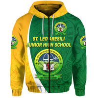 St. Leo Aresili Junior High School Zip Hoodie Simple Style LT8 - Polynesian Pride