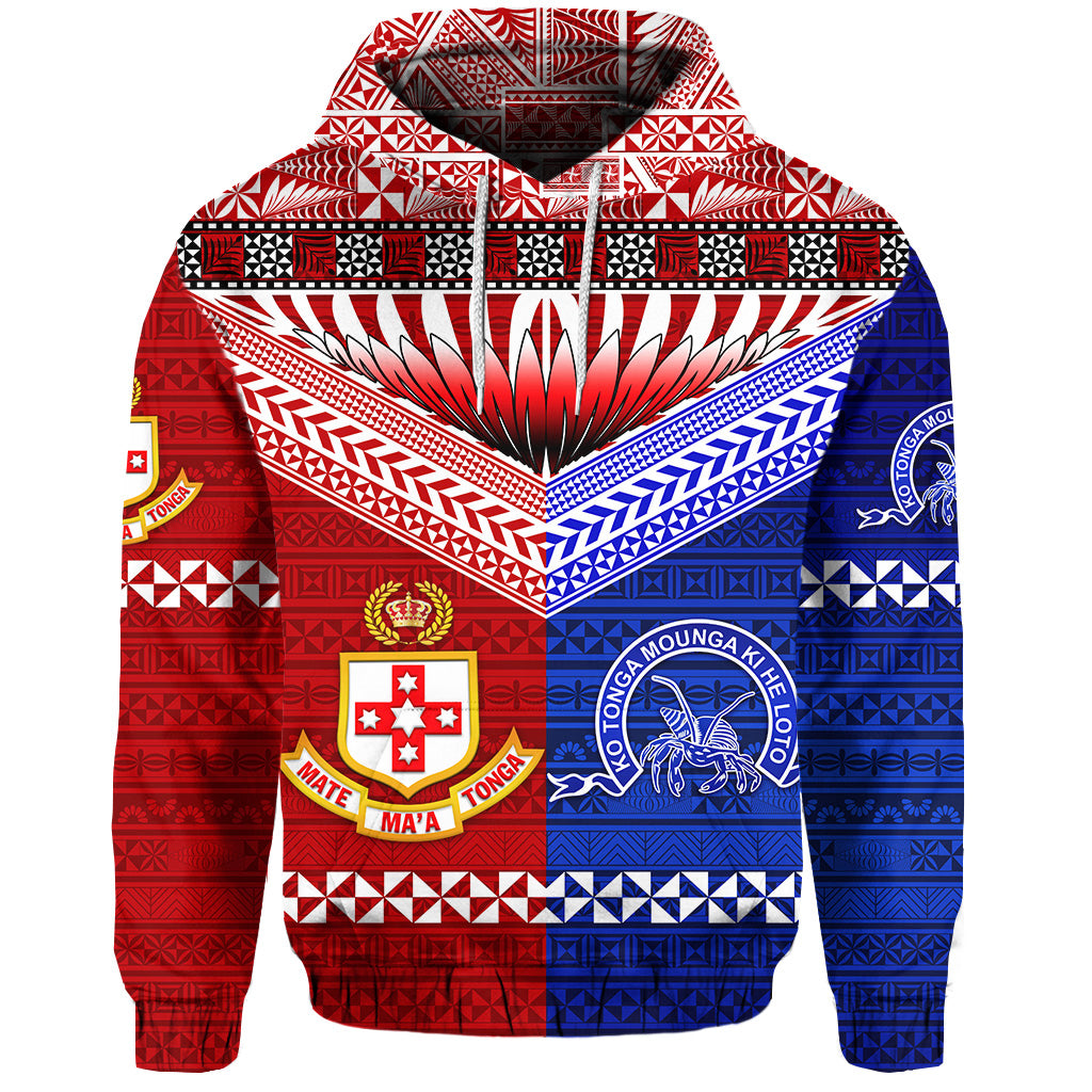 Custom Kolisi Tonga College Atele and Tupou College Toloa Hoodie Together Unique LT8 Blue - Polynesian Pride