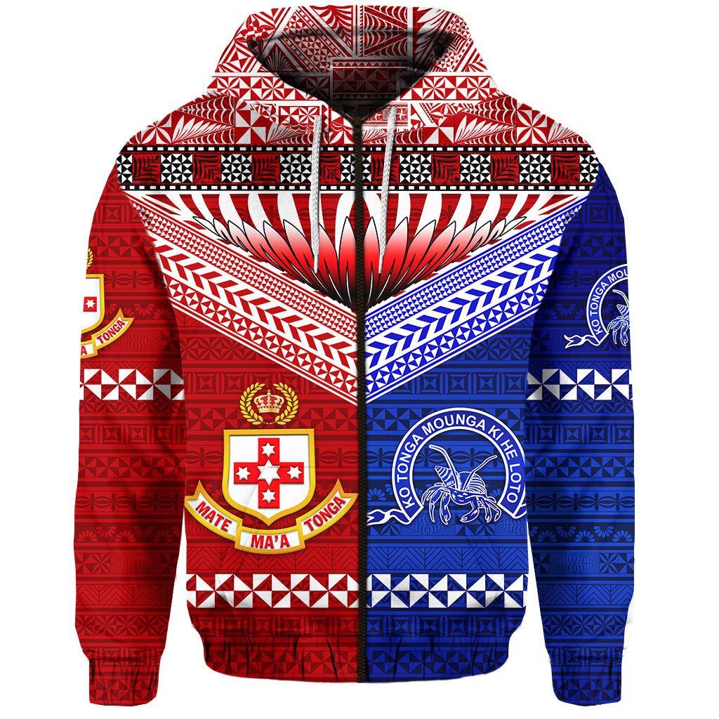 Kolisi Tonga College Atele and Tupou College Toloa Zip Hoodie Together Unique LT8 - Polynesian Pride