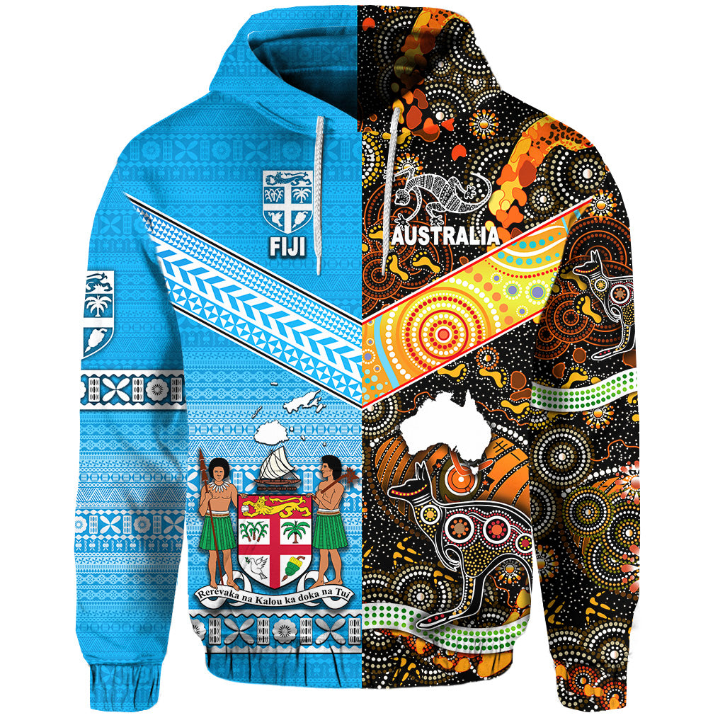 Custom Australia Fiji Hoodie Aboriginal and Tapa Together LT8 - Polynesian Pride