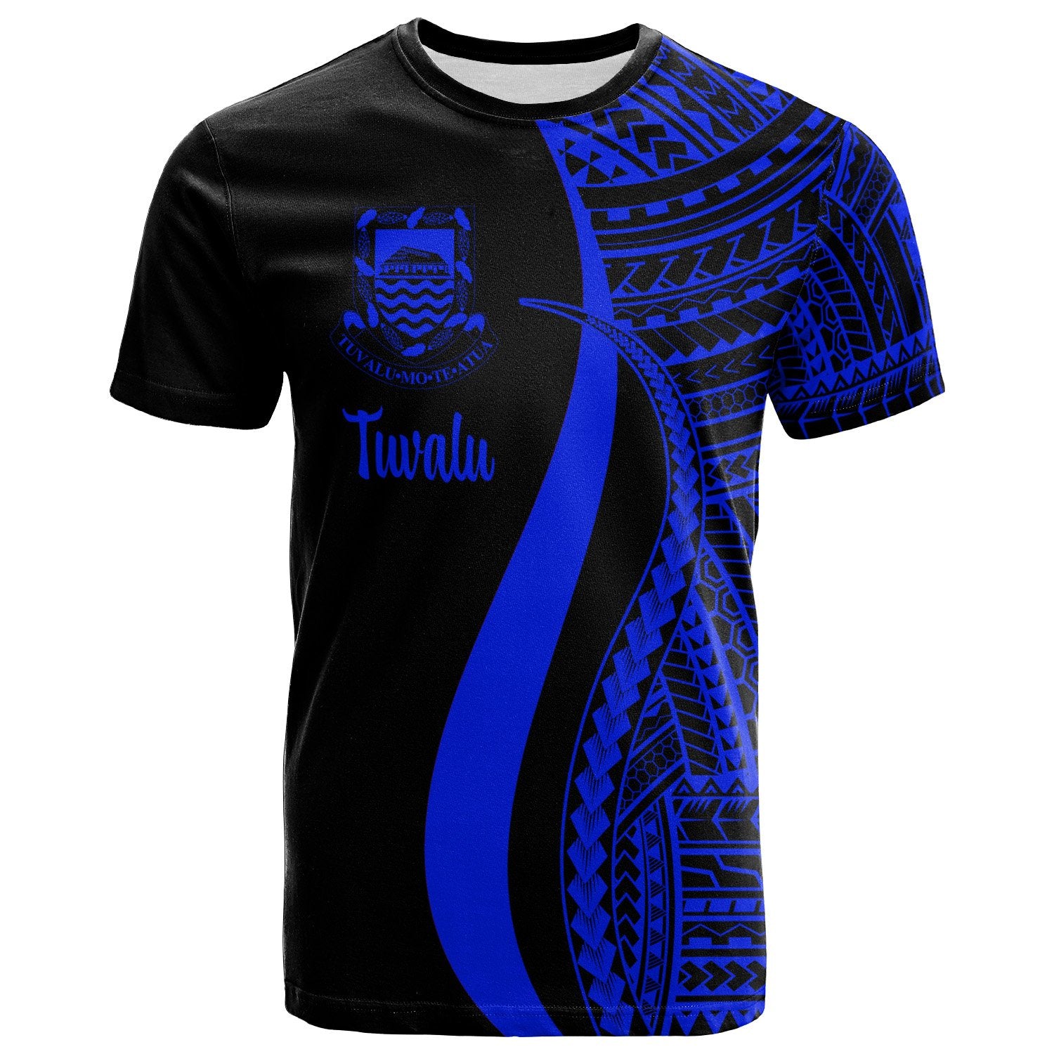 Tuvalu T Shirt Blue Polynesian Tentacle Tribal Pattern Unisex Blue - Polynesian Pride