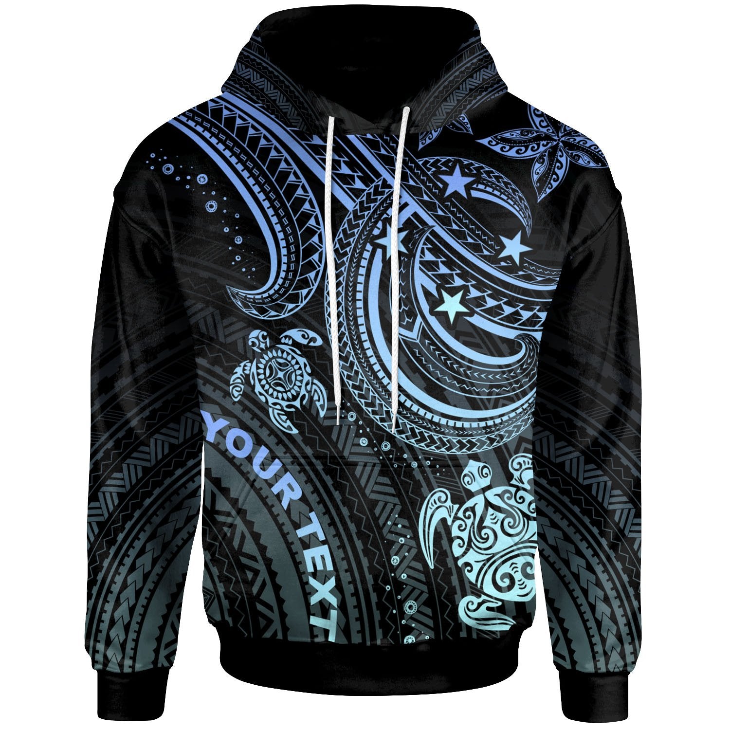 Federated States of Micronesia Custom Hoodie Blue Turtle Unisex Blue - Polynesian Pride