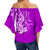 Hawaii Shark Off Shoulder Waist Wrap Top Polynesian Purple Style LT6 - Polynesian Pride