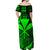 Hawaii Kanaka Map Off Shoulder Long Dress Green Color Style LT6 - Polynesian Pride