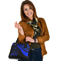 Chuuk Custom Personalised Shoulder Handbag - Blue Polynesian Tentacle Tribal Pattern - Polynesian Pride