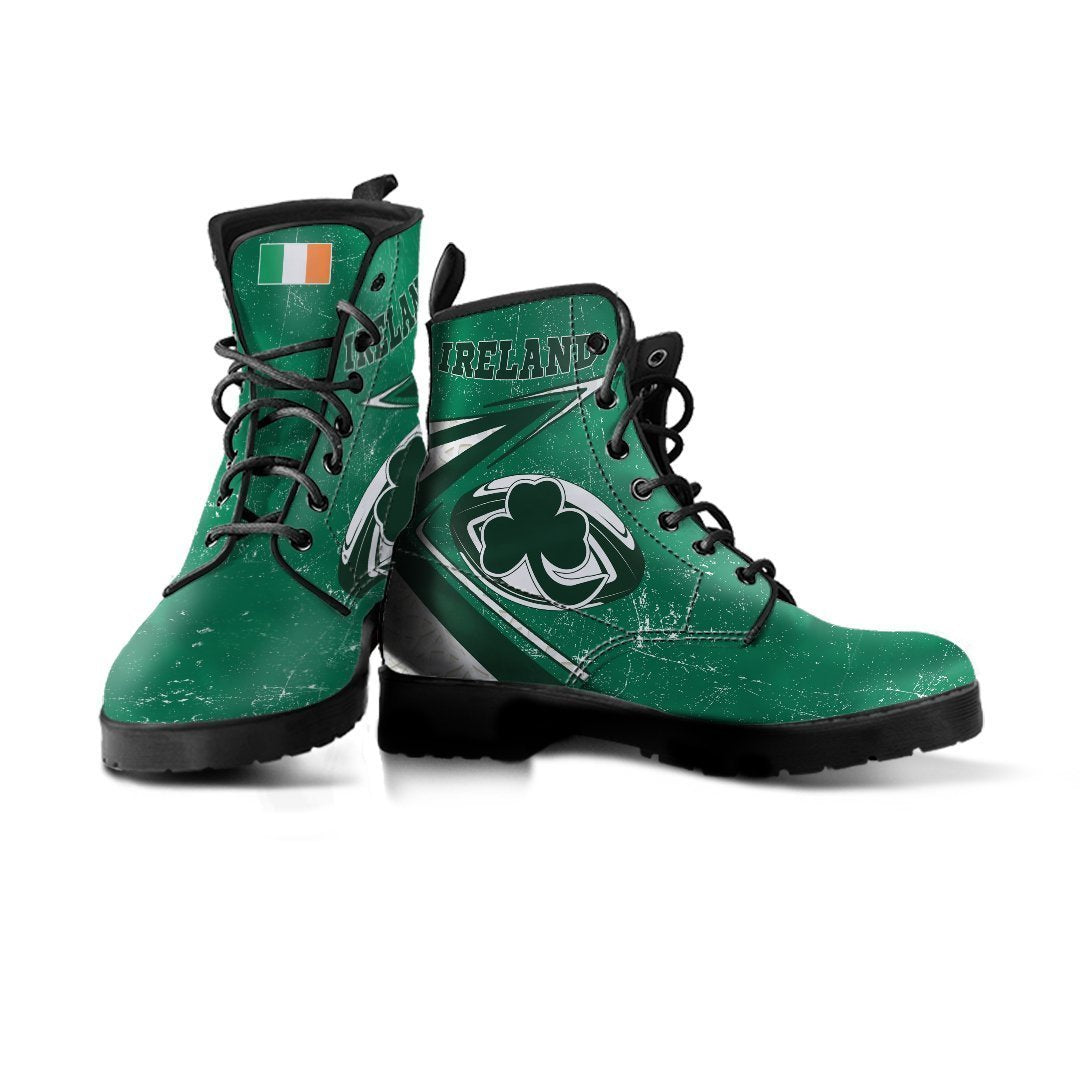 Ireland Rugby Leather Boots - Celtic Shamrock & Rugby Ball - Polynesian Pride
