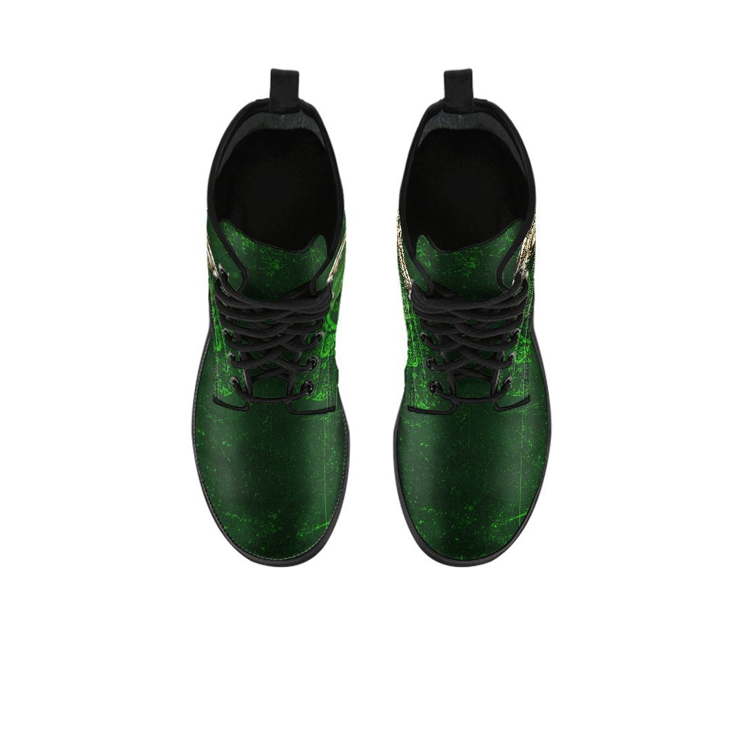 Ireland Celtic Leather Boots - Dragon & Claddagh Cross - Polynesian Pride