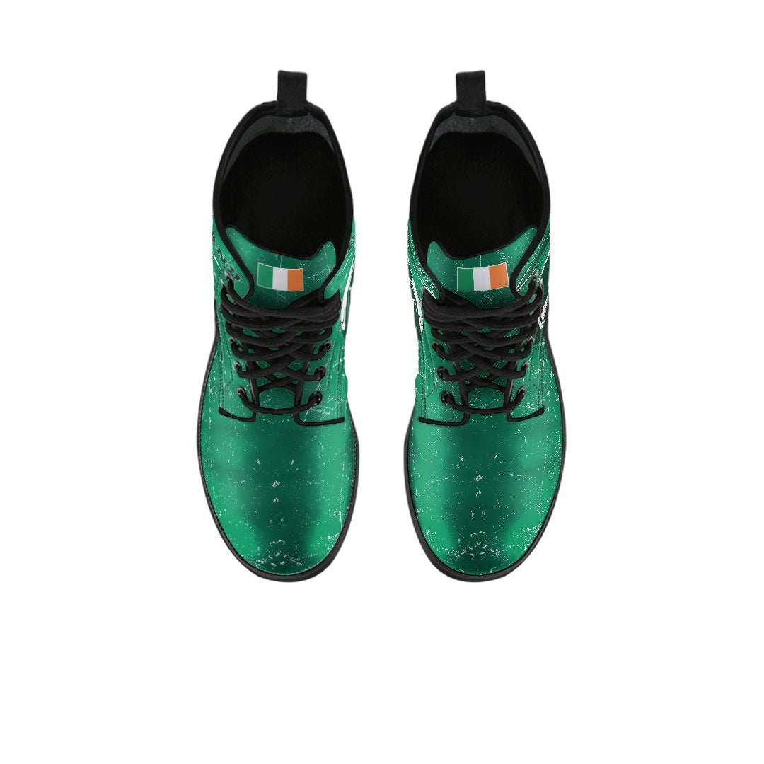 Ireland Rugby Leather Boots - Celtic Shamrock & Rugby Ball - Polynesian Pride