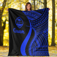 Guam Premium Blanket - Blue Polynesian Tentacle Tribal Pattern - Polynesian Pride