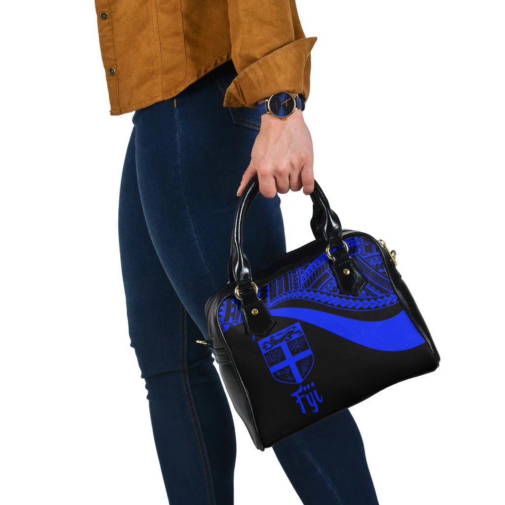 Fiji Shoulder Handbag - Blue Polynesian Tentacle Tribal Pattern - Polynesian Pride