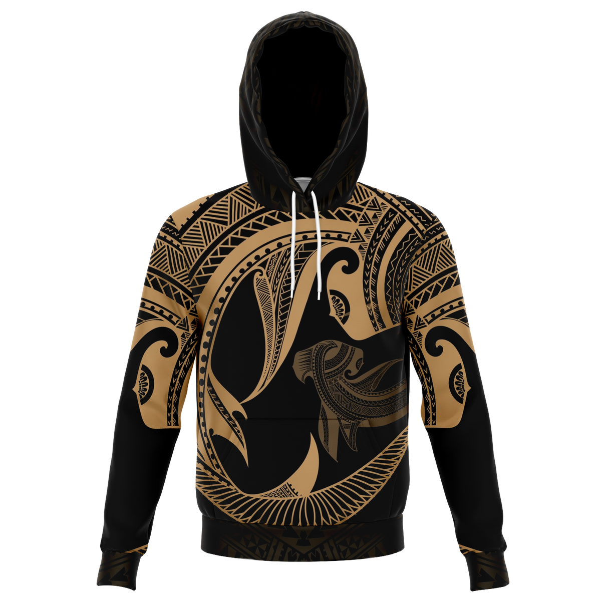 Hawaii Hoodie Polynesian Hammerhead Shark Gold - Polynesian Pride