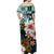 Hawaii Fish Hook Off Shoulder Long Dress Green Style LT6 - Polynesian Pride