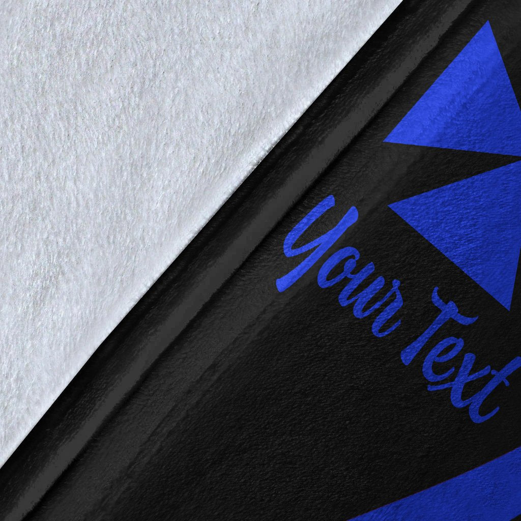 Wallis And Futuna Custom Personalised Premium Blanket - Blue Polynesian Tentacle Tribal Pattern - Polynesian Pride