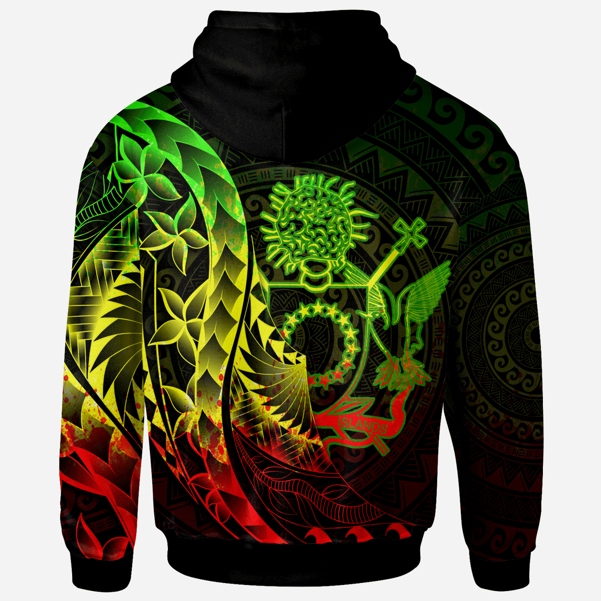 Cook Islands Hoodie Polynesian Pattern Style Raggae Color - Polynesian Pride