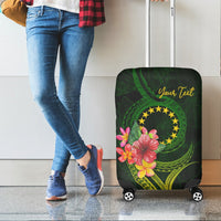 Cook Islands Polynesian Custom Personalised Luggage Covers - Floral With Seal Flag Color - Polynesian Pride