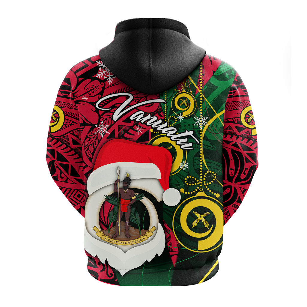 Vanuatu Christmas Joyeux Nol Santas God Yumi Hoodie LT2 - Polynesian Pride
