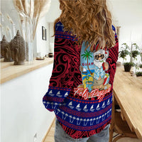 Guam Christmas - Felis Pasgua Santas Guam Surf Board Women Casual Shirt - LT2 - Polynesian Pride