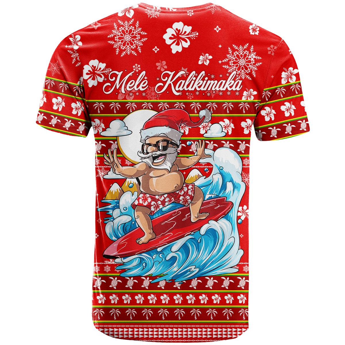 Hawaii Christmas Santas Surf Mele Kalikimaka T Shirt LT2 - Polynesian Pride