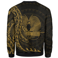 Papua New Guinea Sweatshirt - Polynesian Pattern Style Gold Color - Polynesian Pride
