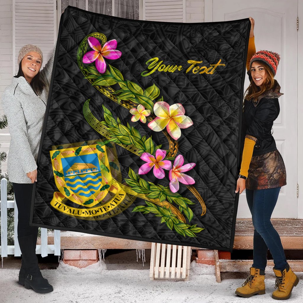 Tuvalu Polynesian Custom Personalised Quilt - Plumeria Tribal - Polynesian Pride