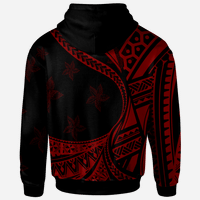 Federated States of Micronesia Hoodie Plumeria Flowers Red Version - Polynesian Pride