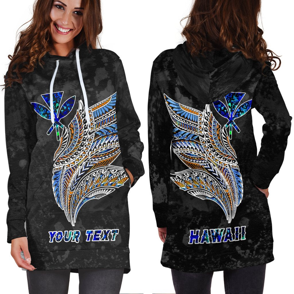 Polynesian Hawaii Custom Personalised Hoodie Dress - Polynesian Wings - Polynesian Pride