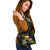 Solomon Islands Custom Personalised Polynesian Shoulder Handbag - Plumeria Tribal - Polynesian Pride