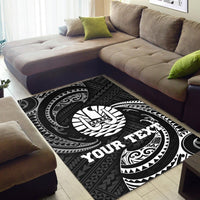 Tahiti Polynesian Custom Personalised Area Rug - White Tribal Wave - Polynesian Pride