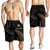 Nauru Polynesian Custom Personalised Men's Short - Gold Tribal Wave - Polynesian Pride