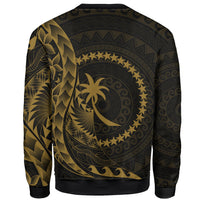 Chuuk Sweatshirt - Polynesian Pattern Style Gold Color - Polynesian Pride