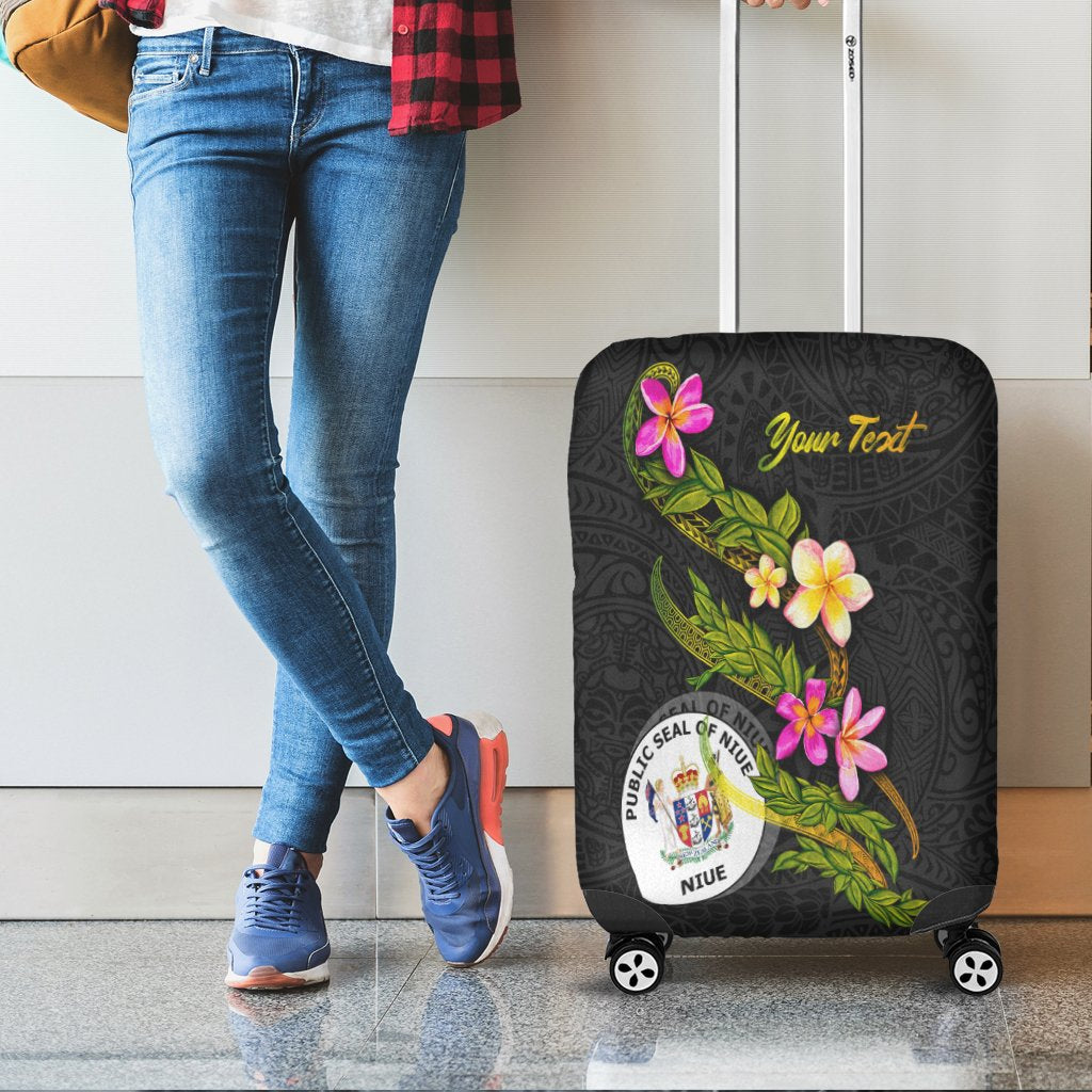 Niue Polynesian Custom Personalised Luggage Covers - Plumeria Tribal - Polynesian Pride