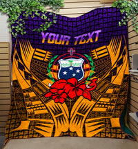 (Custom Personalised) Samoa Quilt - Hibiscus With Tribal - LT12 - Polynesian Pride
