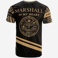 Marshall Islands T Shirt In My Heart Style Gold Polynesian Patterns - Polynesian Pride