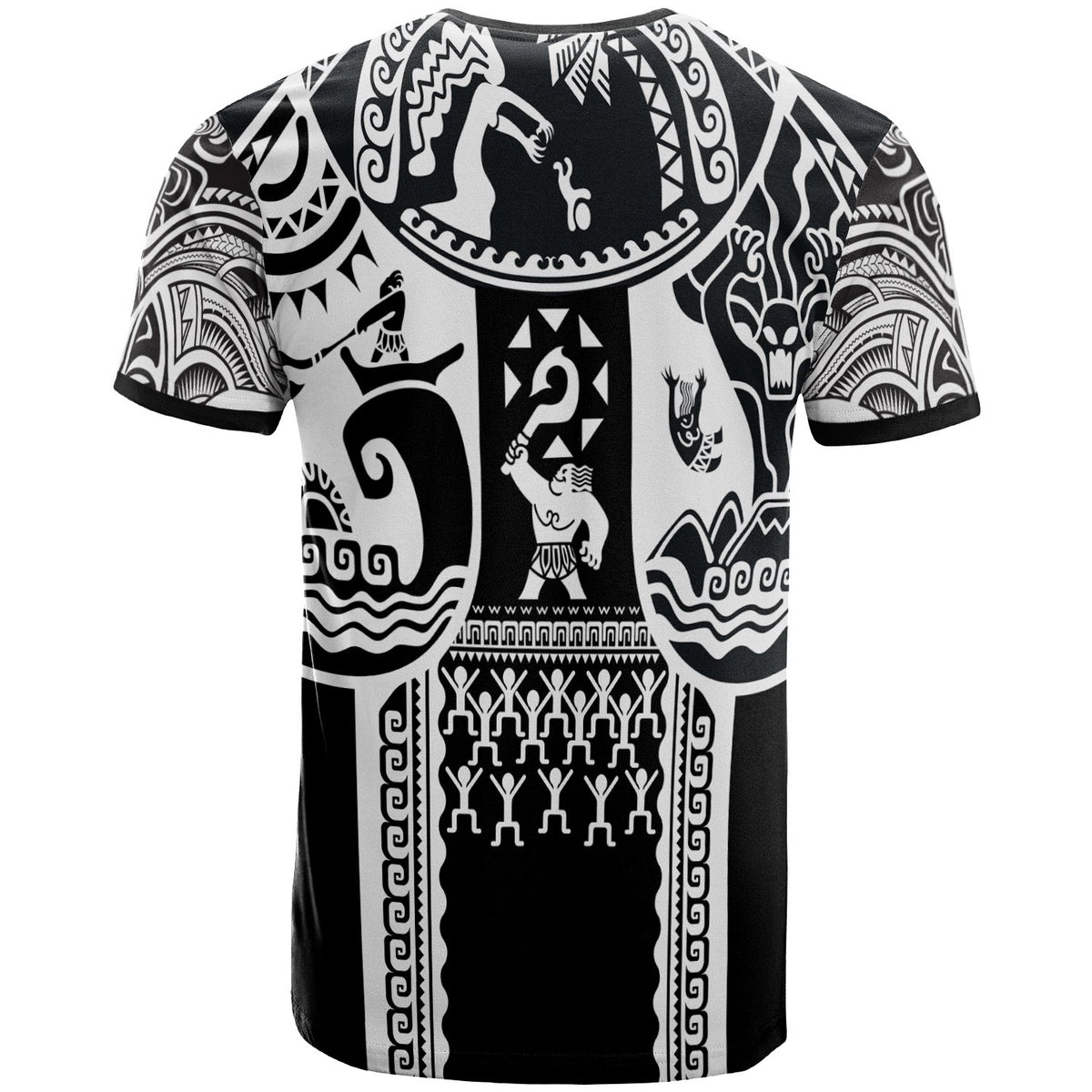 Polynesian T Shirt Polynesian Patterns Maui Tattoo (White) - Polynesian Pride