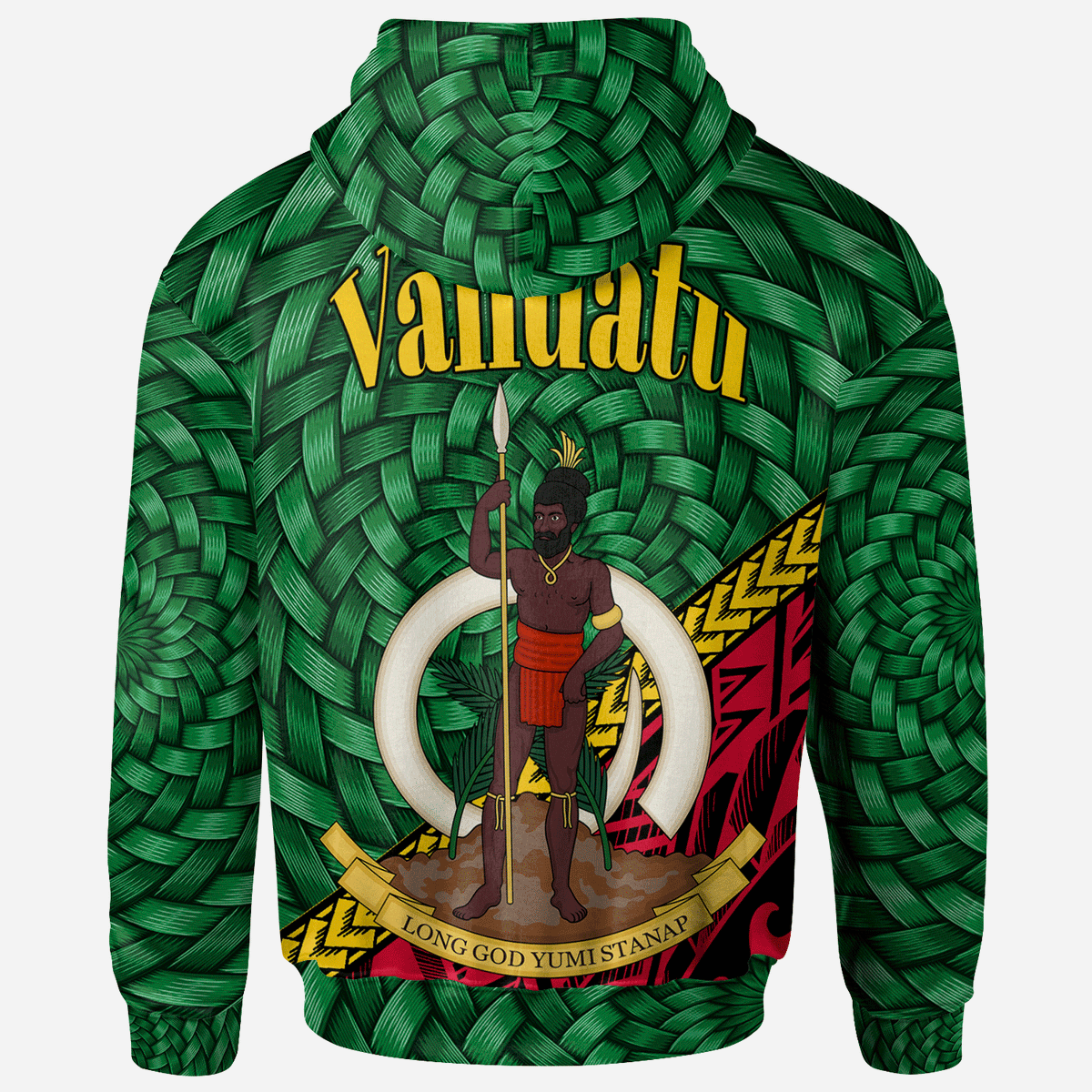 Vanuatu Hoodie Isangel Polynesian Patterns With Bamboo - Polynesian Pride