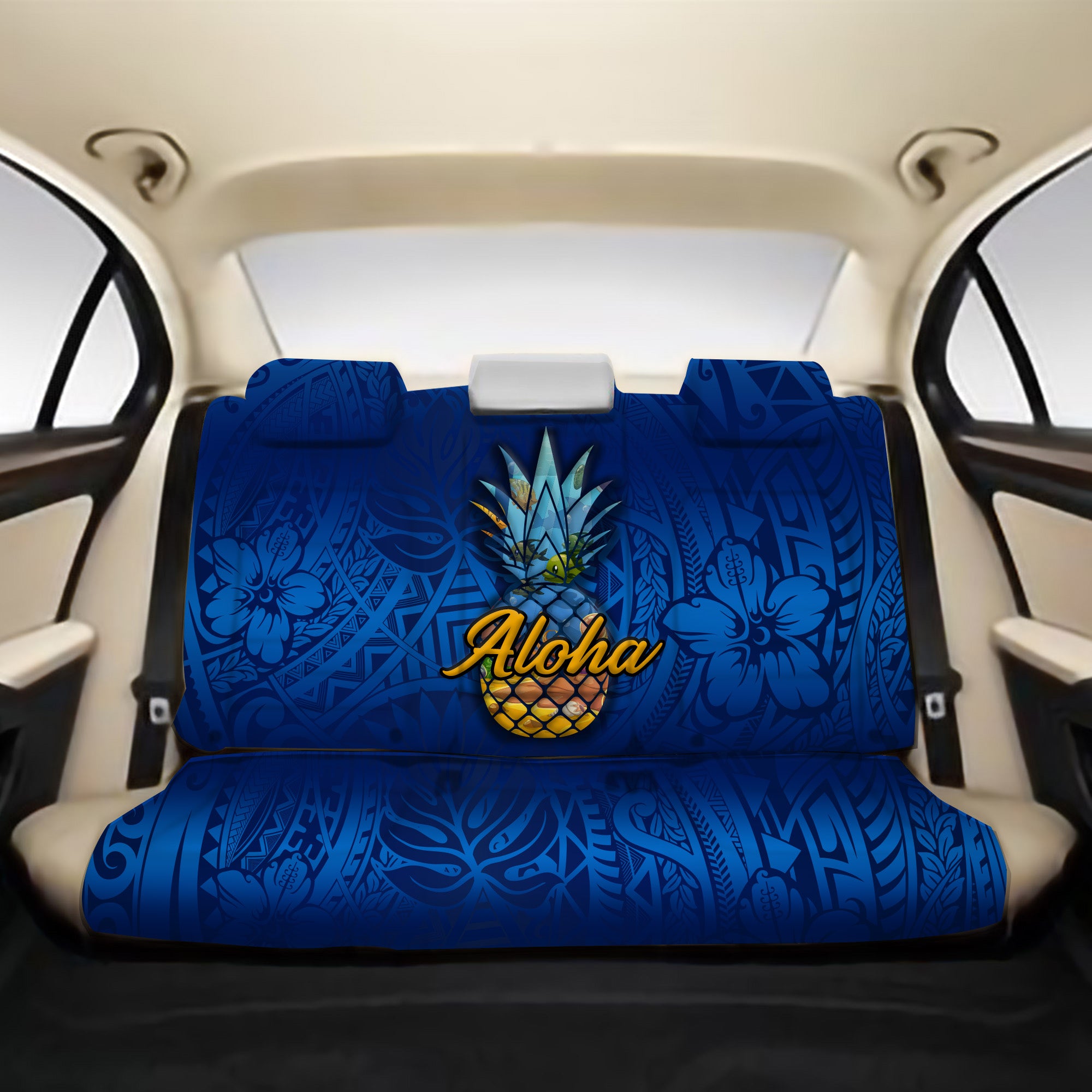 Hawaii Back Seat Cover - Aloha Pineapple LT8 - Polynesian Pride