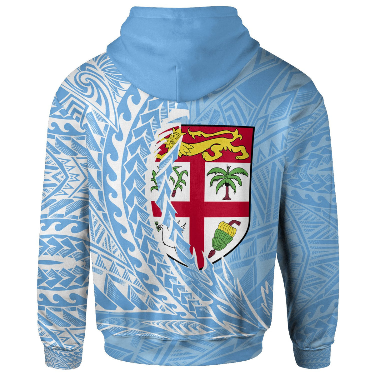 Fiji Zip Hoodie Levuka Wings Style - Polynesian Pride