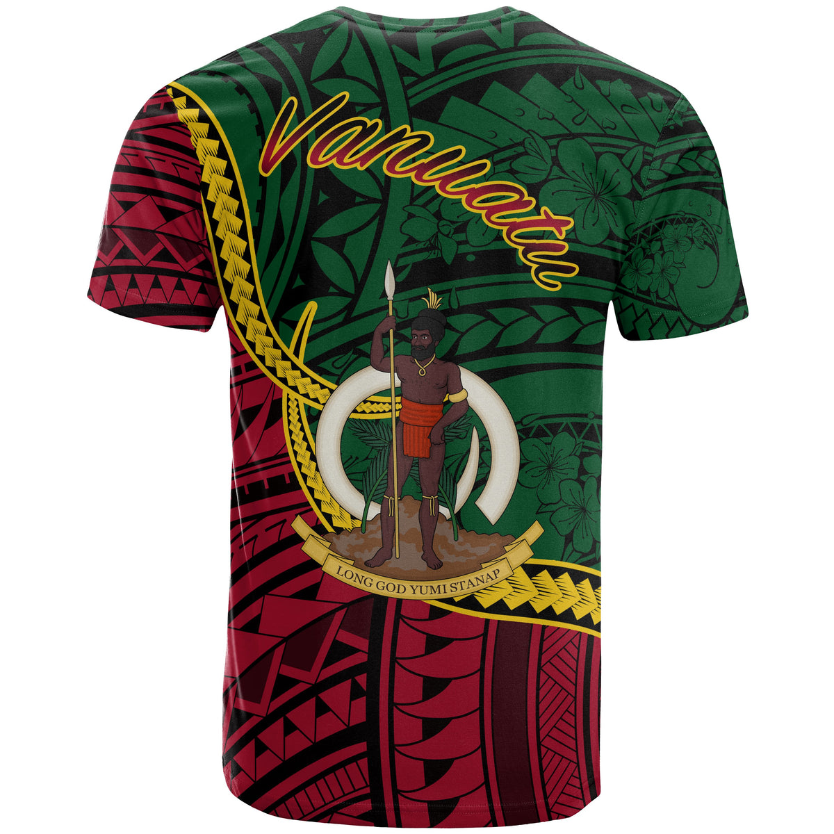 Vanuatu T Shirt Ambrym Seal of Vanuatu Polynesian Patterns - Polynesian Pride