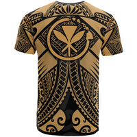 Hawaii Polynesian T Shirt Gold Kanaka Maoli Map - Polynesian Pride