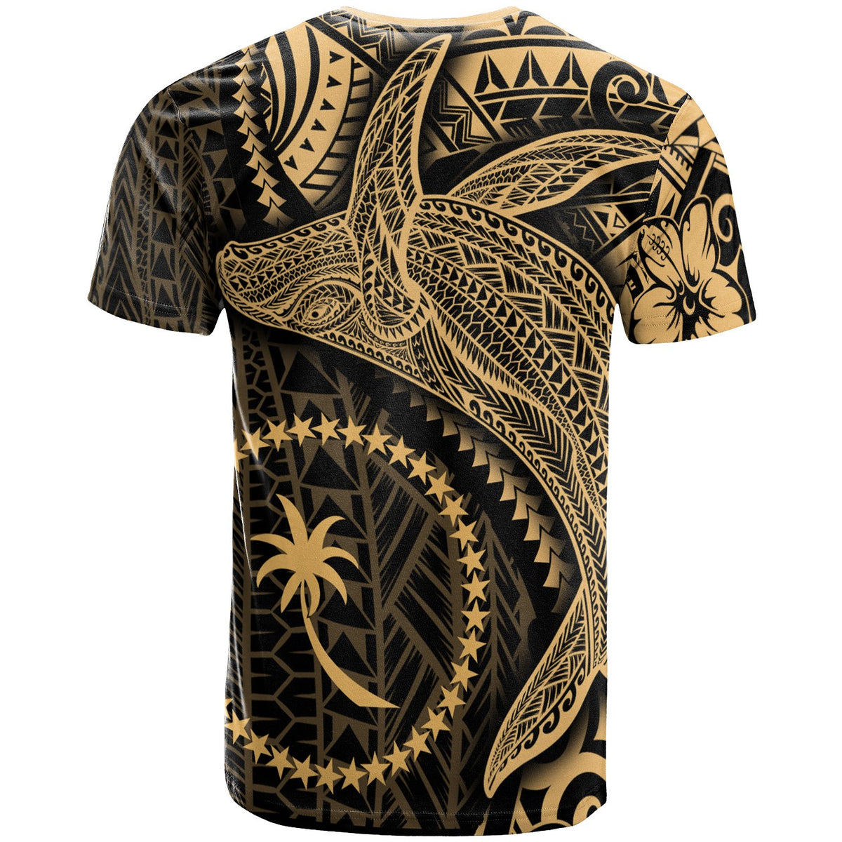 Chuuk T Shirt Humpback Whale & Coat of Arms Gold - Polynesian Pride