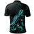 New Caledonia Polynesian Polo Shirt Turtle With Blooming Hibiscus Turquoise - Polynesian Pride