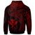 Hawaii Kanaka Maoli Zip up Hoodie Humpback Whale & Coat of Arms Red - Polynesian Pride