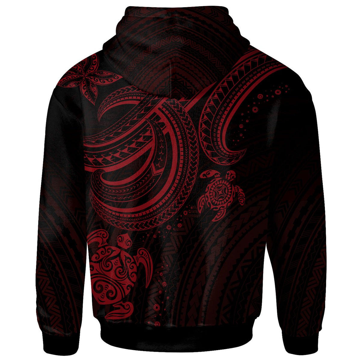 Polynesian Custom Zip up Hoodie Red Turtle - Polynesian Pride