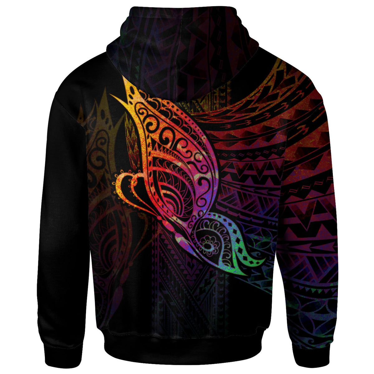 New Caledonia Zip Hoodie Butterfly Polynesian Style - Polynesian Pride