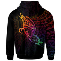 New Caledonia Zip Hoodie Butterfly Polynesian Style - Polynesian Pride