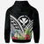 Hawaii Polynesian Zip up Hoodie Hawaii Coat of Arms & Polynesian Tropical Flowers White - Polynesian Pride