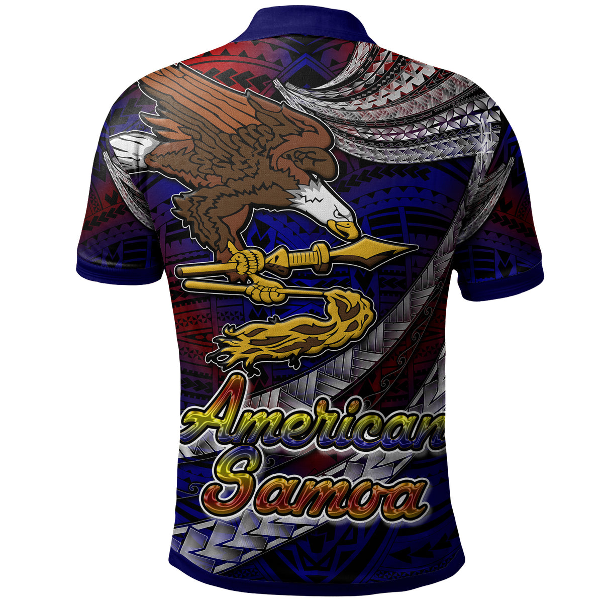 American Samoa Polo Shirt Custom American Samoa Eagle With Polynesian Patterns Polo Shirt LT10 - Polynesian Pride