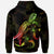 Marshall Islands Polynesian Zip up Hoodie Turtle With Blooming Hibiscus Reggae - Polynesian Pride