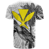 Hawaii T Shirt Turtle Palm Tree White - Polynesian Pride